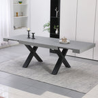 Tavolo allungabile da 160 a 240 cm effetto cemento con gambe nere Cindy Gondar