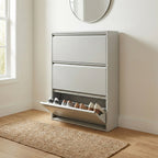 Scarpiera in metallo 3 ante colore grigio 80x14x103.2 cm Slim Emy
