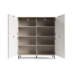 Credenza 4 ante design geometrico colore cashmere e top rovere Mirage04