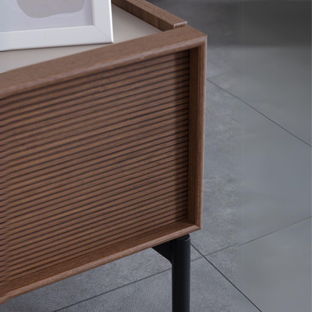 Camera da letto con letto contenitore e armadio con specchi colore beige e kaplan - Vega