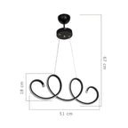 Lampada Led a sospensione 60 cm forma spirale colore nera - Afra