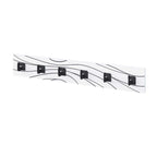 Appendiabiti a muro con 6 ganci bianchi e dettagli neri 63x1.8x9.8H Flow