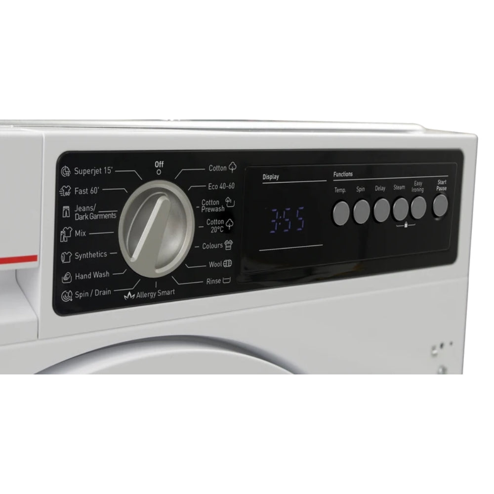 Lavatrice integrata 8 kg 1400 RPM classe A con tecnologia a vapore Sharp ES-NIB814BWNA-IT