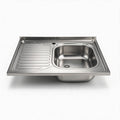 Lavello cucina da appoggio una vasca con gocciolatoio sinistro 80x60 cm - Samet SA30SX