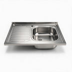 Lavello cucina da appoggio una vasca con gocciolatoio sinistro 80x60 cm - Samet SA30SX