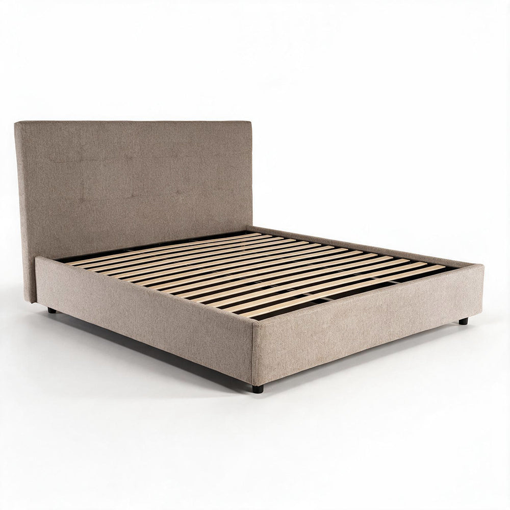 Letto matrimoniale contenitore 180x200 tessuto idrorepellente Aragon tortora Ascoli
