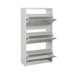 Scarpiera 61x115h cm con tre ante colore cemento e bianco - Fulda