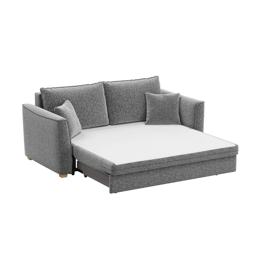 Divano 3 posti con letto estraibile e contenitore in tessuto grigio 180x93x97H Cosy