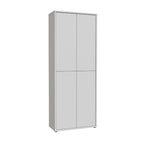 Armoire multi-usage 4 portes 74.5x35x192 coloris gris clair Medea