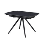 Tavolo girevole allungabile con piano in ceramica effetto marmo nero opaco 120x88x76H Kitti