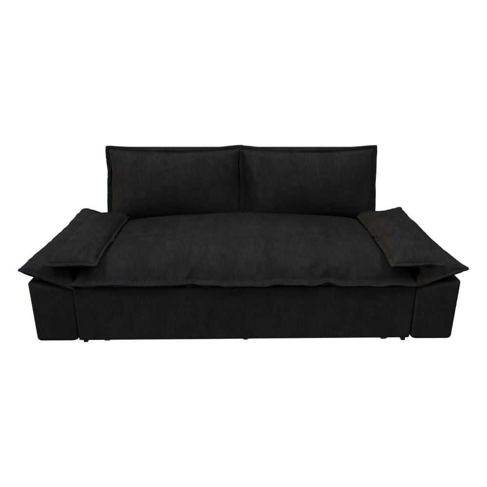 Canapé convertible 2 places noir 185x85x85H Belly