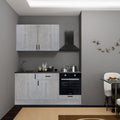 Cuisine complète avec électroménagers 180 cm couleur chêne gris clair - Benny