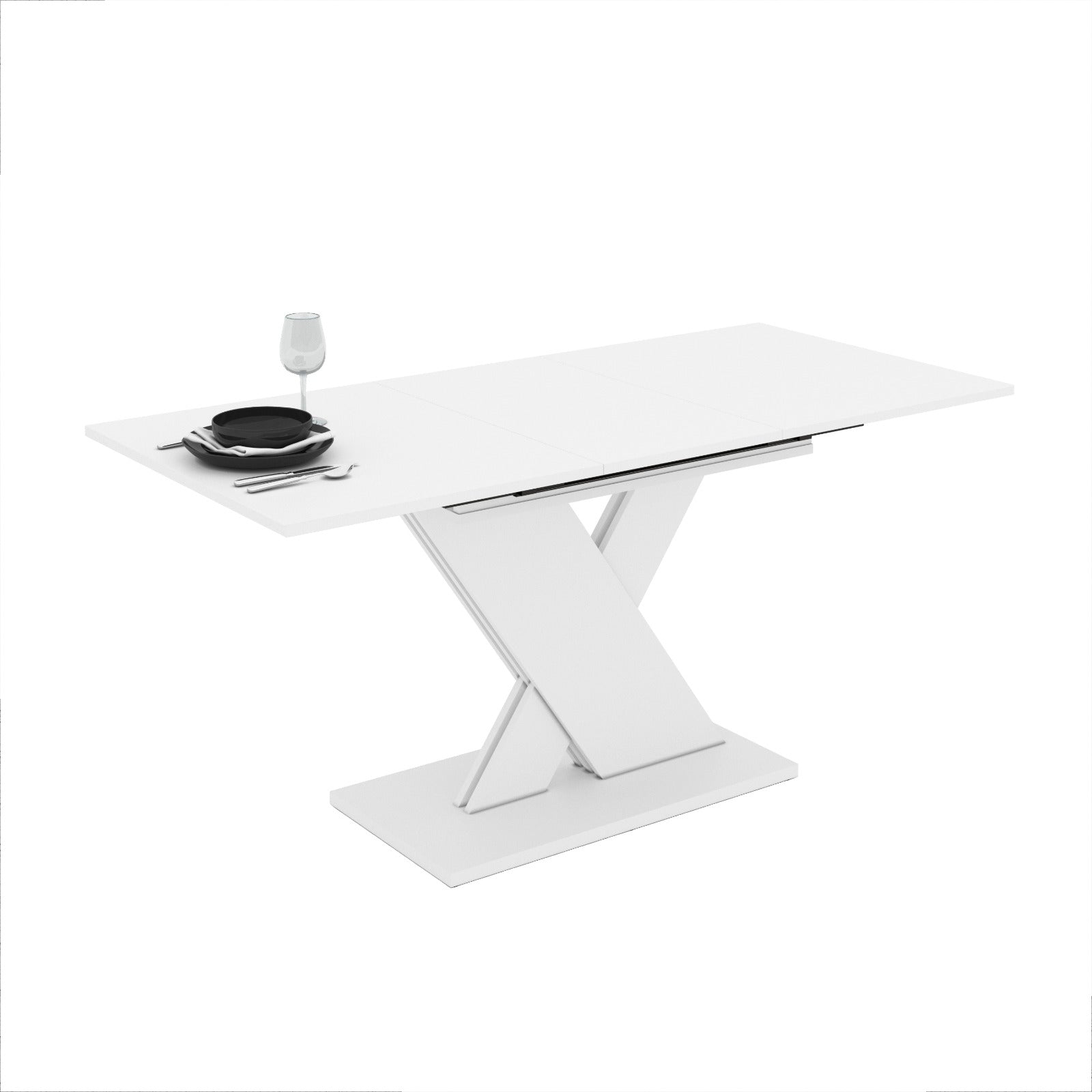 Tavolo allungabile moderno colore bianco 120x75 cm Axi