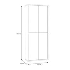 Armoire multi-usage 4 portes 74.5x35x192 coloris gris clair Medea