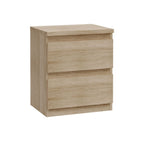 Comodino 2 cassetti rovere  41.8x32.2x49.3H Morgan