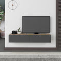 Mobile porta Tv sospeso ante a ribalta colore rovere antracite Francy