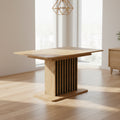 Tavolo allungabile rovere con allunga nera e struttura centrale con listelli 130x85x75H Kadi