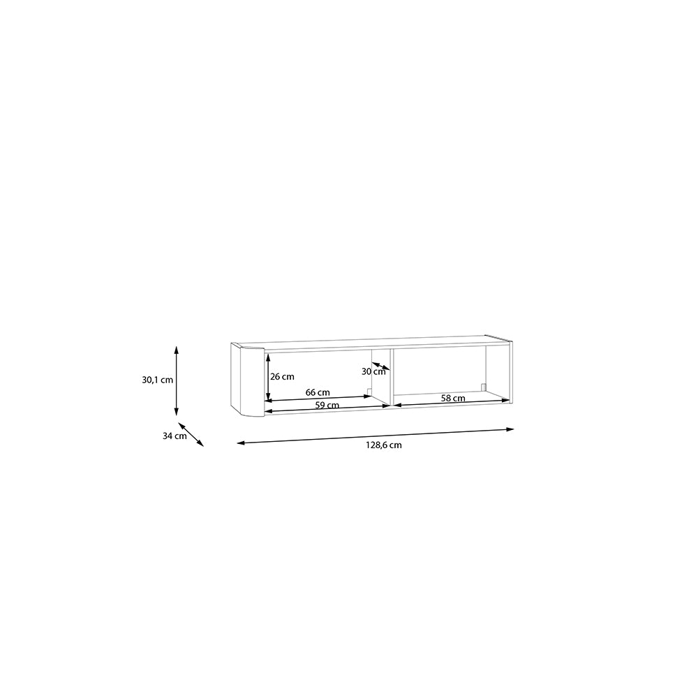 Parete attrezzata Core con porta Tv e pensili rovere e terracotta Core