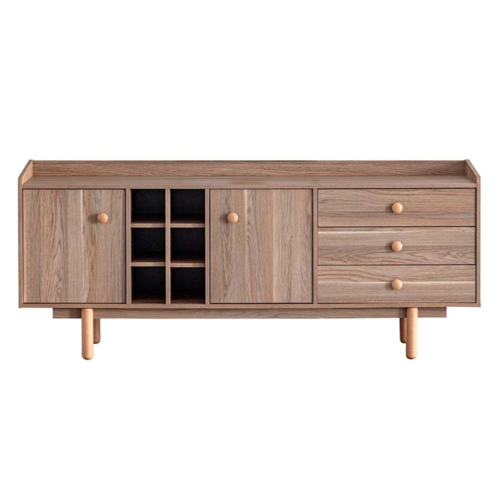 Madia 2 ante e 3 cassetti con vani a giorno colore rovere miele 206x85H cm - Dolce