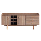 Madia 2 ante e 3 cassetti con vani a giorno colore rovere miele 206x85H cm - Dolce