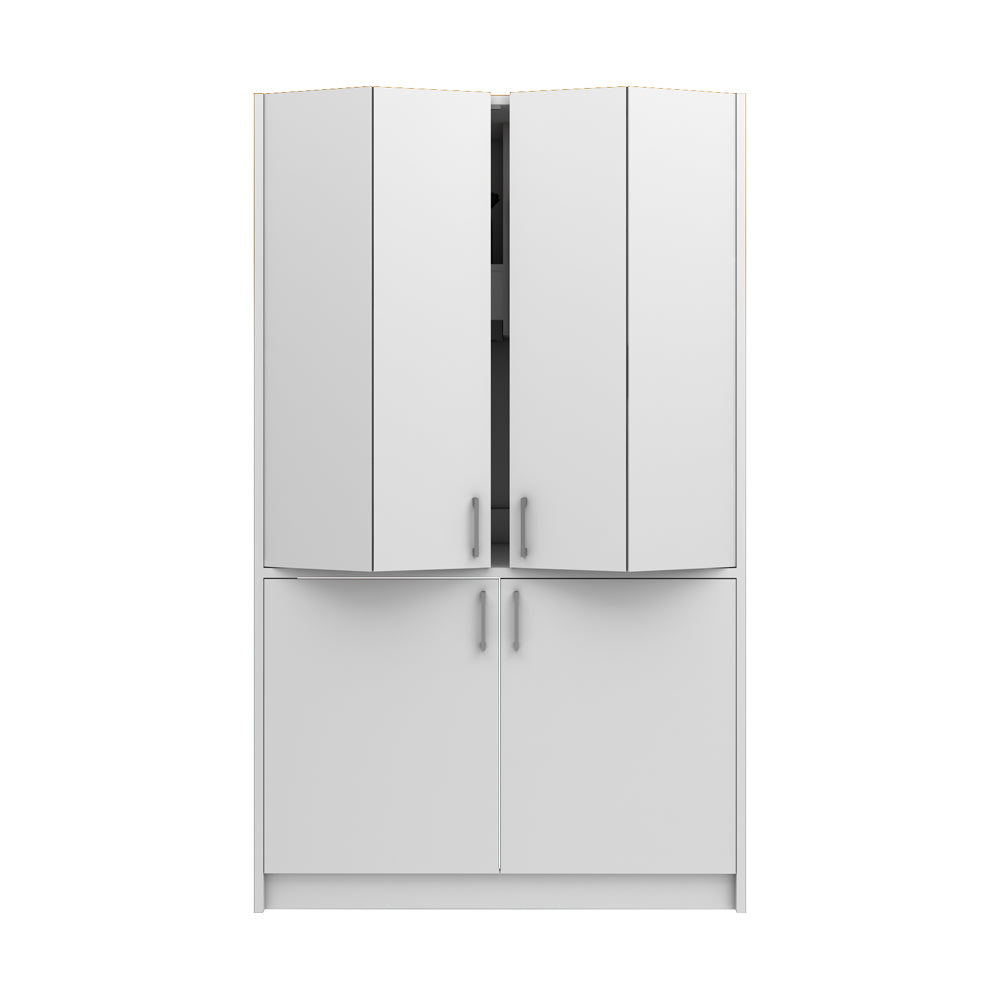 Cuisine escamotable compacte avec électroménager blanc 125x62x208H - Fold Evolution