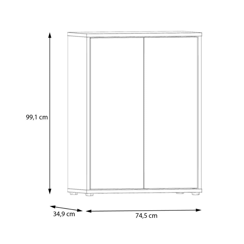 Meuble multi-usage 2 portes couleur terre cuite 74.5x35x99 Medea