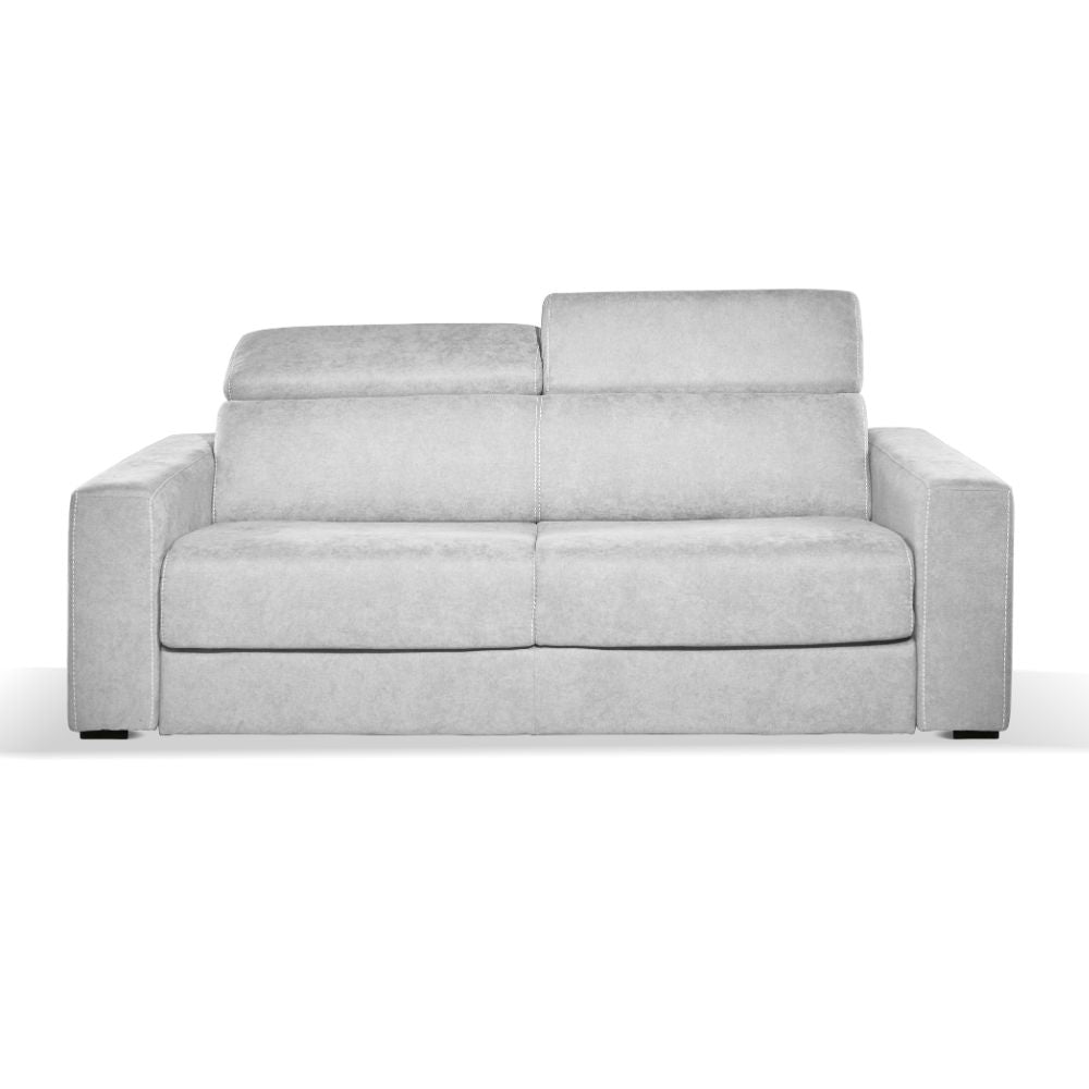 Divano letto 3 posti in tessuto colore grigio chiaro 205 cm - Crien
