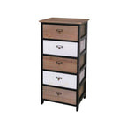 Kommode 40x90h aus Holz mit 5 Schubladen in Schwarz und Weiß - Industry