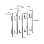 Appendiabiti a muro in legno con 8 ganci 64x81h cm colore bianco - Wave