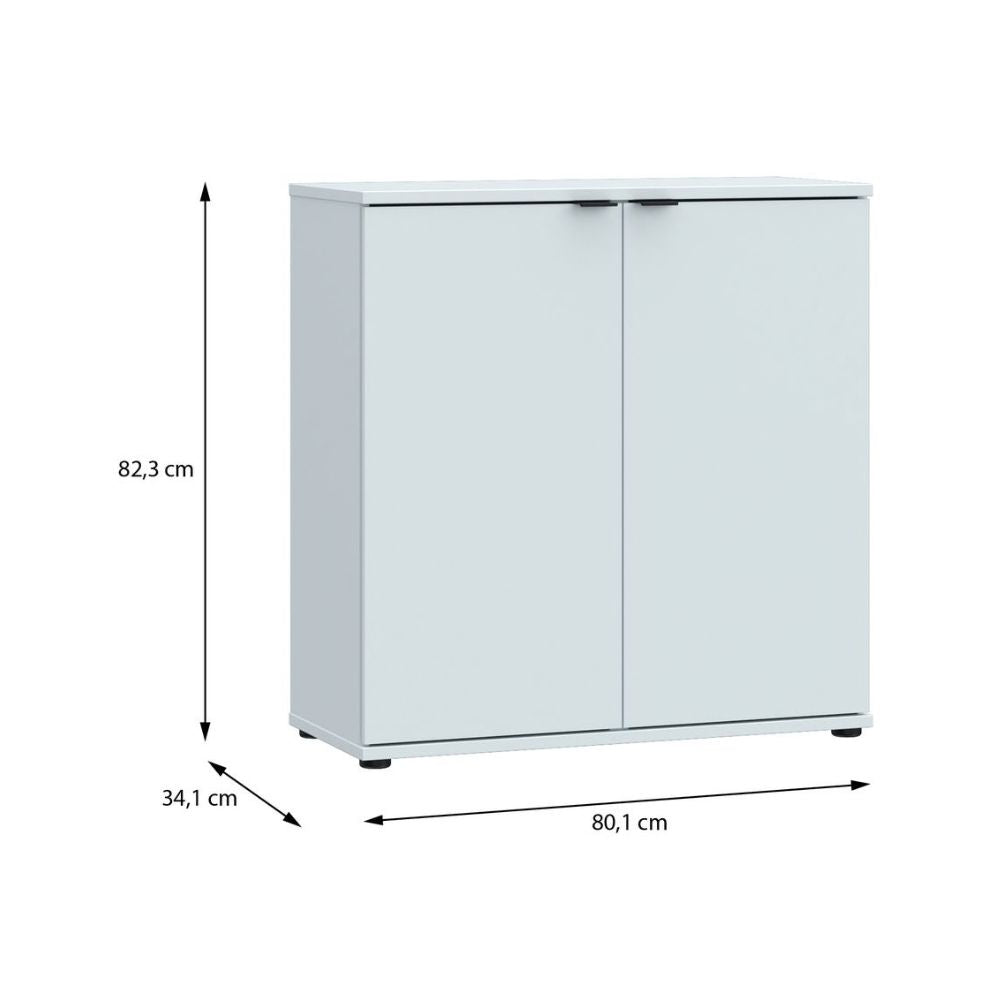 GNMK221-U58 MEHRZWECKSCHRANK MIT ZWEI TÜREN HELLGRAU L80CM3