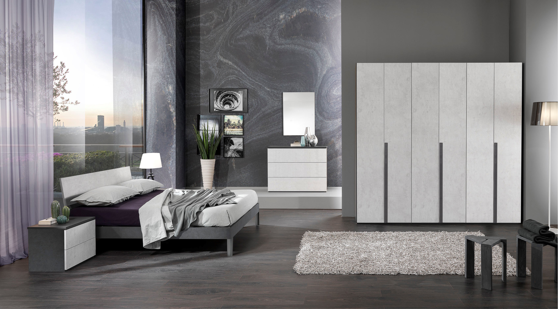 Chambre complète couleur gris ciment - Manitoba