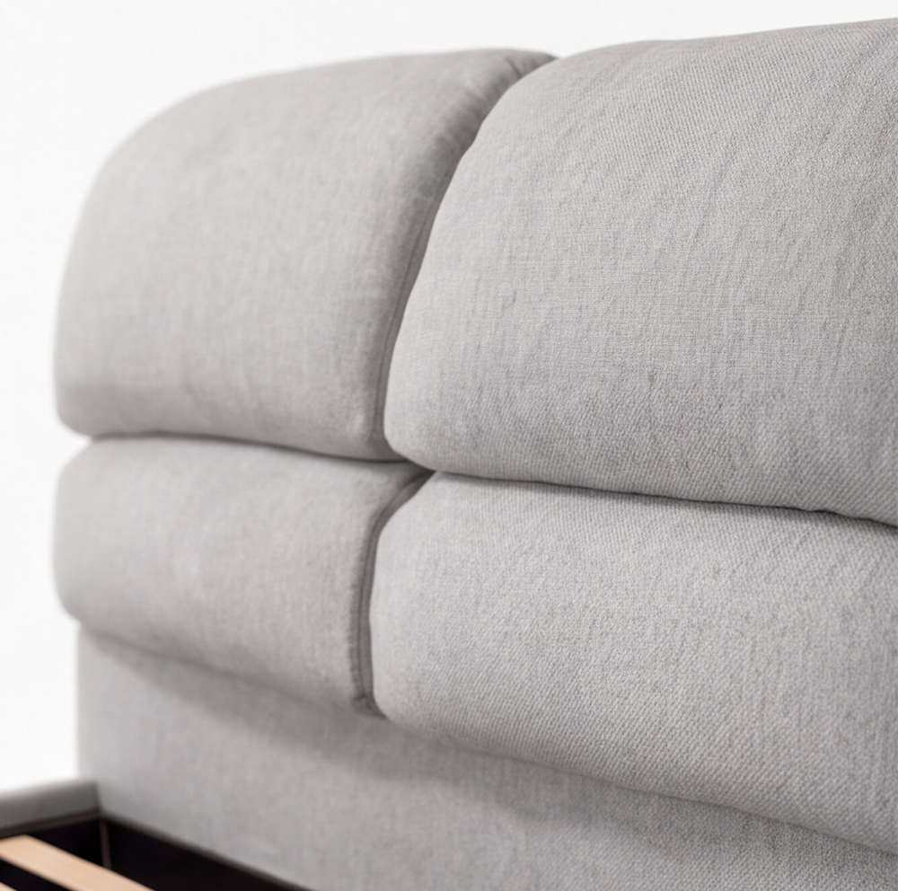 Letto una piazza e mezza contenitore in tessuto Aragon grigio chiaro 120x190 Sofaback