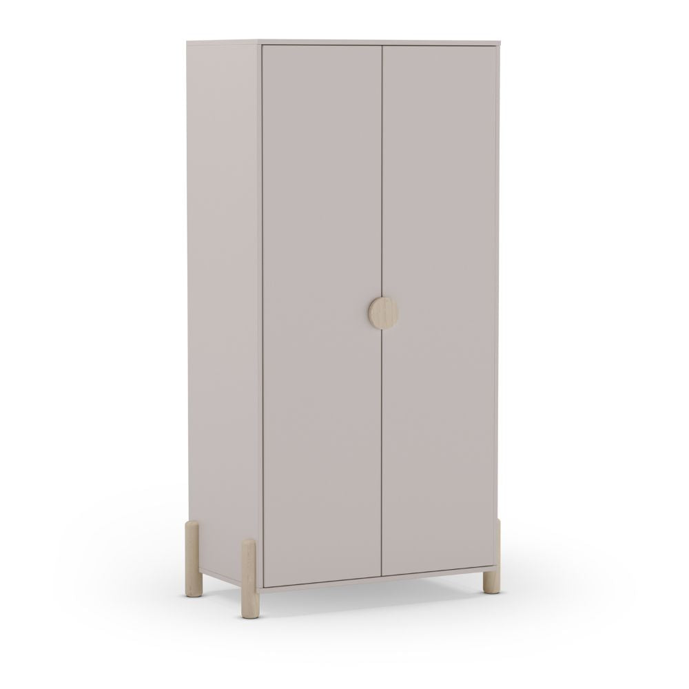 Kleiderschrank Enola 2 Türen aus beigem Holz 92,8x45x180 Eleganz und Funktionalität für Ihr Zuhause