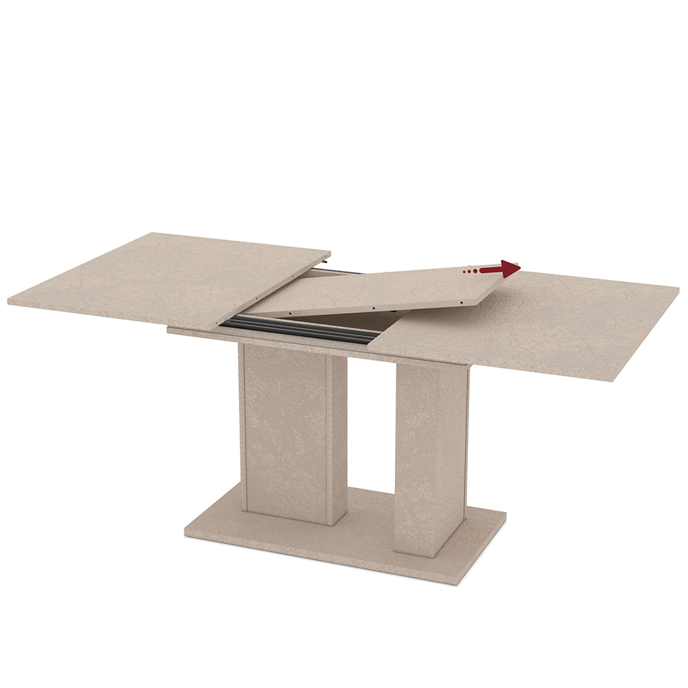 Tavolo allungabile con allunga centrale 40 cm colore cashmere 130x85x75H Sone