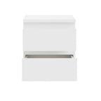 Comodino 2 cassetti colore bianco 41.8x32.2x49.3H Morgan