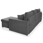 Divano con penisola reversibile funzione letto tessuto grigio scuro 225x148x91H Golf