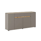 Anrichte mit 4 Türen und 1 Schublade, grau und Eiche, 170x85H cm - Solke