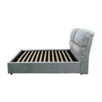 Letto matrimoniale con contenitore in tessuto colore grigio chiaro - Sofaback