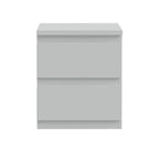 Comodino 2 cassetti colore grigio ghiaccio 41.8x32.2x49.3H Morgan