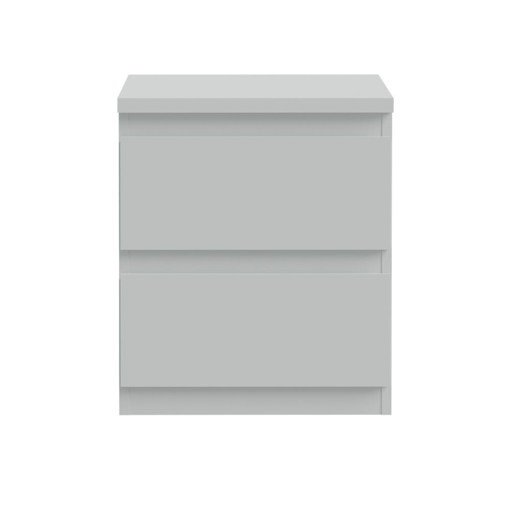 Chevet 2 tiroirs couleur gris glace 41.8x32.2x49.3H Morgan