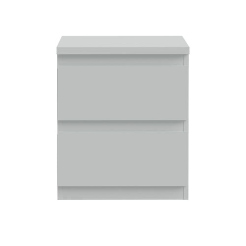 Comodino 2 cassetti colore grigio ghiaccio 41.8x32.2x49.3H Morgan