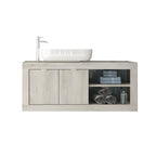 Mobile bagno sospeso con lavabo appoggio colore pino bianco 110x47H cm - Bax