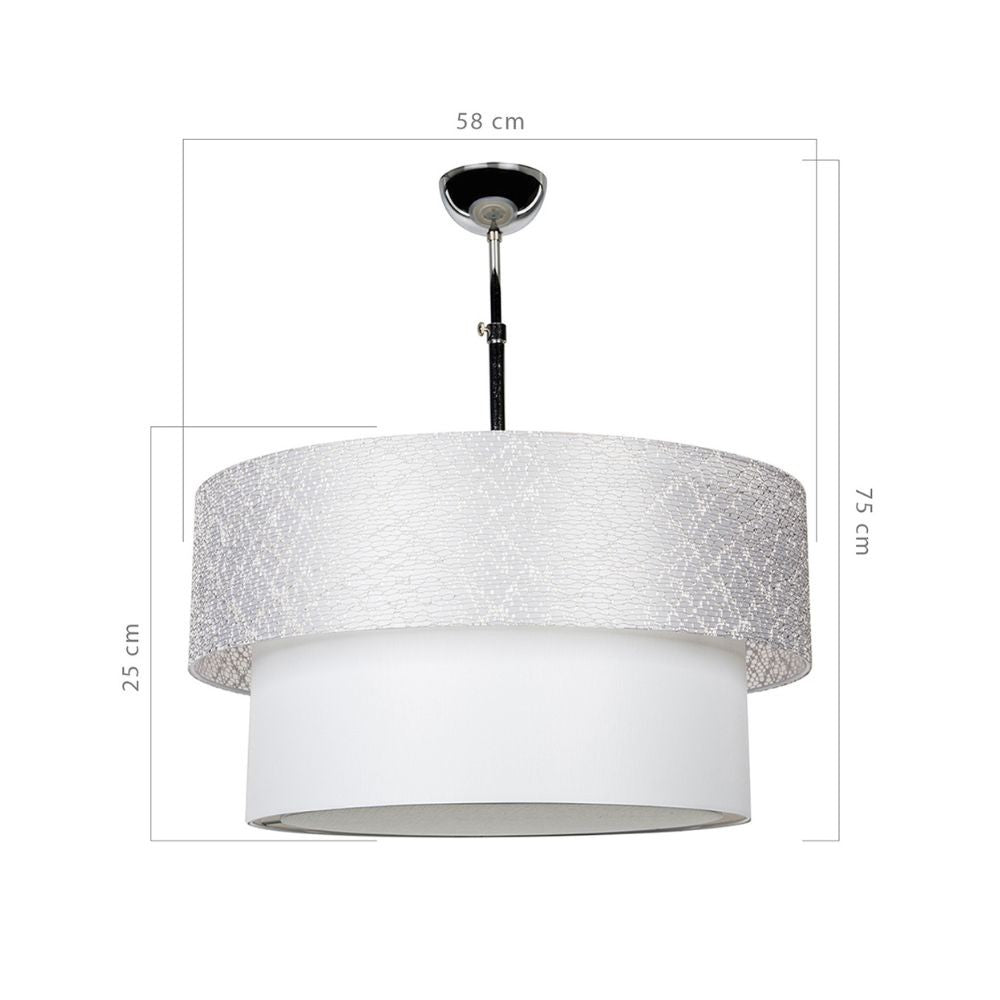 Lampada a sospensione in tessuto grigio - Polo
