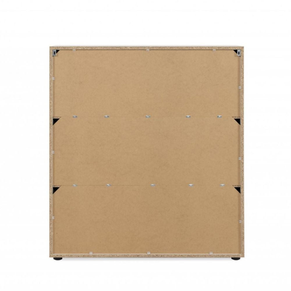 Meuble à chaussures 100x110h cm avec 2 portes et 8 étagères coloris blanc - Satos02A