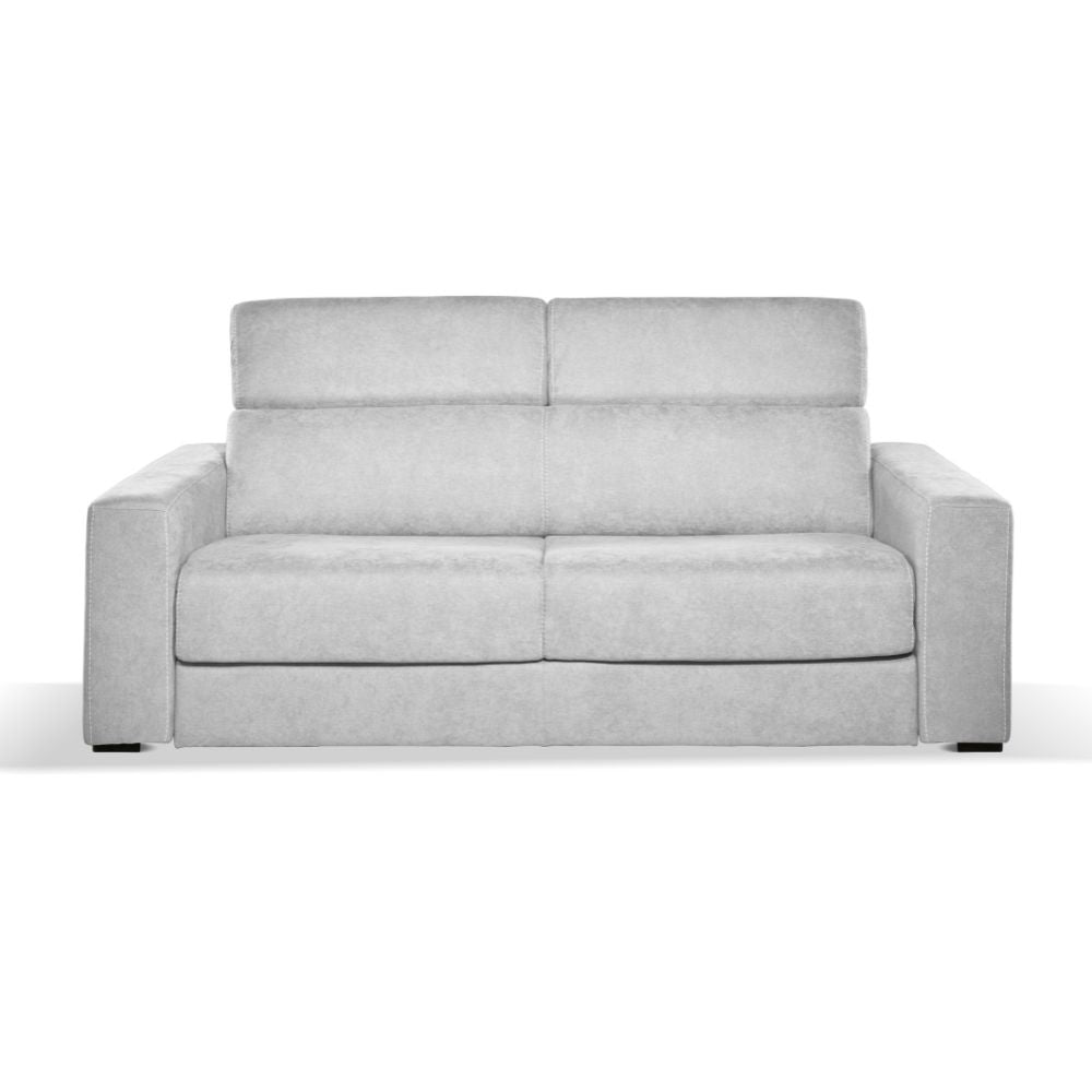 Canapé convertible 3 places en tissu gris clair 205 cm - Crien