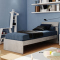 Letto singolo in legno colore cemento 85x200 cm