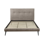Letto matrimoniale con rete inclusa in tessuto colore tortora Stiletto