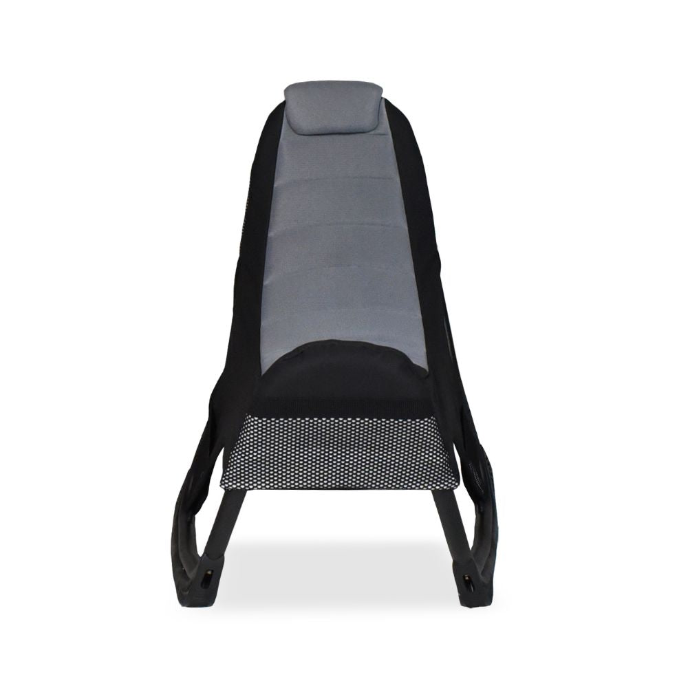 Sedia poltrona gaming in tessuto con base curva colore grigio e nero - Kordi