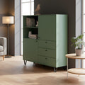 Credenza con ante cassetti e vano a giorno colore verde 123,6x135H cm - Aldix