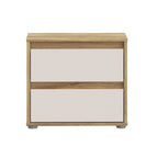 Comodino con 2 cassetti colore rovere e cashmere Neutra